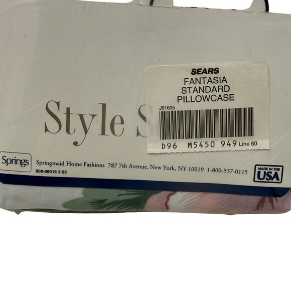 Sears Fantasia Sheet Set Flat Fitted Cases Springs Springmaid Floral 50/50‎ Vtg - Picture 5 of 6